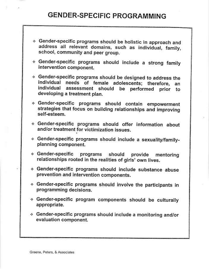 Gender-Specific Programming